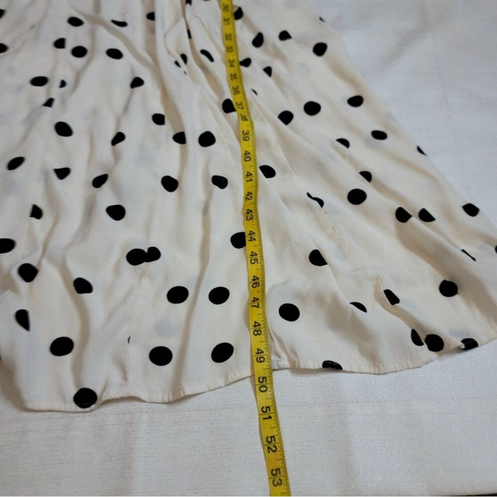Something Navy Arielle Charnas Black Cream Polka Dot Midi Dress Size XS - Picture 9 of 12